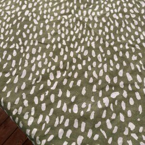 Ballard Designs Thandie Natural Watercolor Printed KING Linen Blend Duvet Cover.